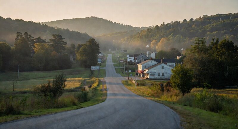 Blue Ridge foothills arrival road near Clemson
