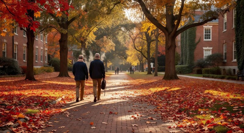 Fall campus walk in Clemson