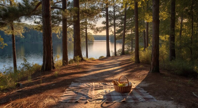 Lake Hartwell trail picnic near Clemson