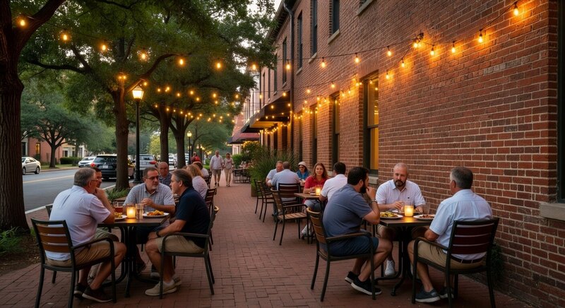 Clemson restaurant patio evening