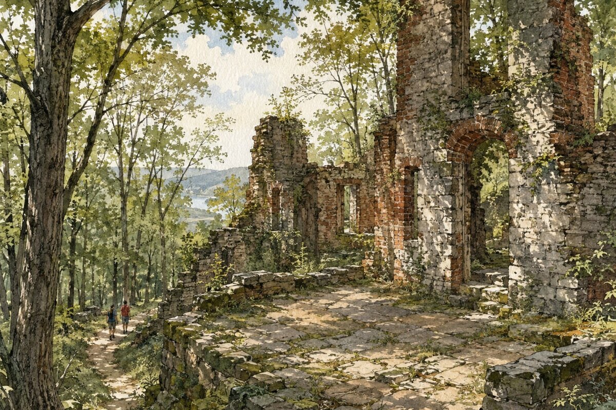 Stone ruins along the Cornish Trail near Cold Spring