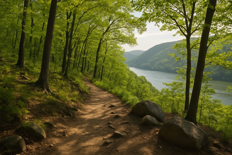 Hudson Highlands trail view above Cold Spring