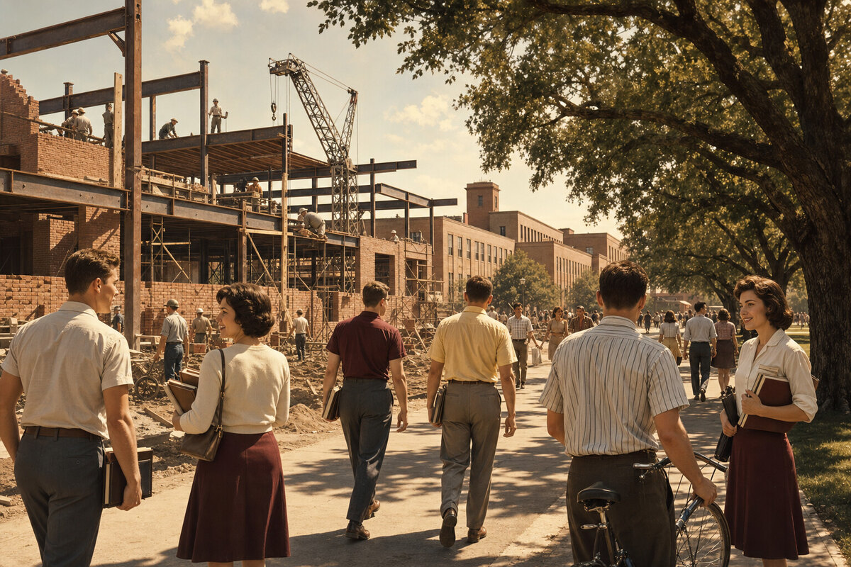 Editorial reconstruction of a diverse 1960s university science laboratory