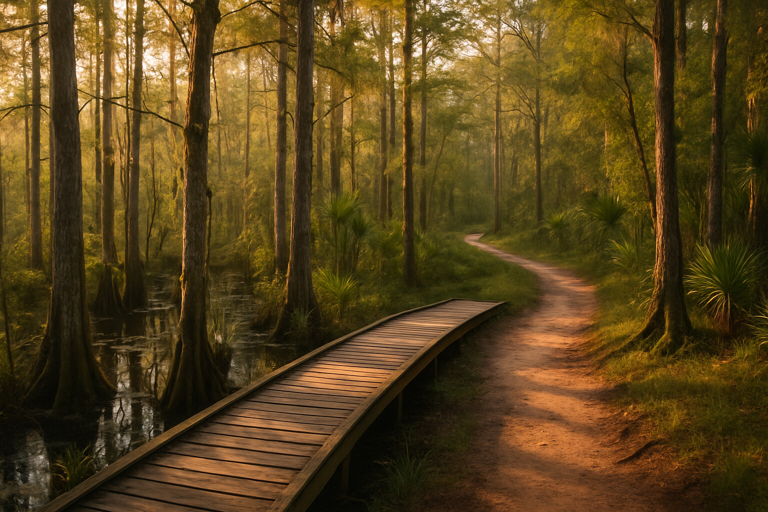 Forest light near sunset in Congaree