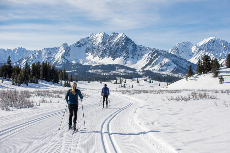 Nordic skiing near Crested Butte in fresh winter snow