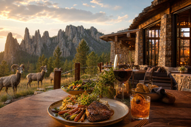 Black Hills dining patio in Custer after a park day