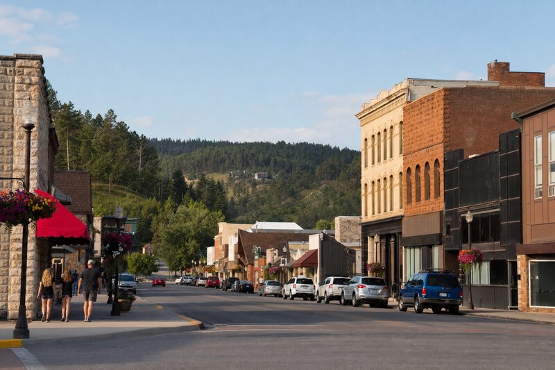 Downtown Custer streetscape in the Black Hills