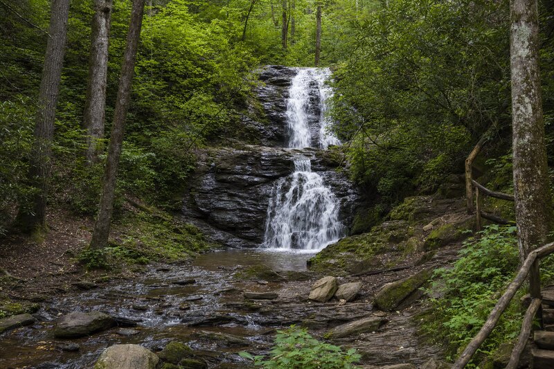 Contextual view of a North Georgia mountain waterfall