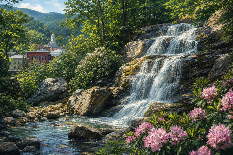 Waterfall in North Georgia mountains