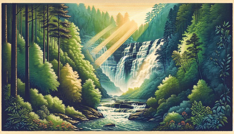 Waterfall in North Georgia mountains