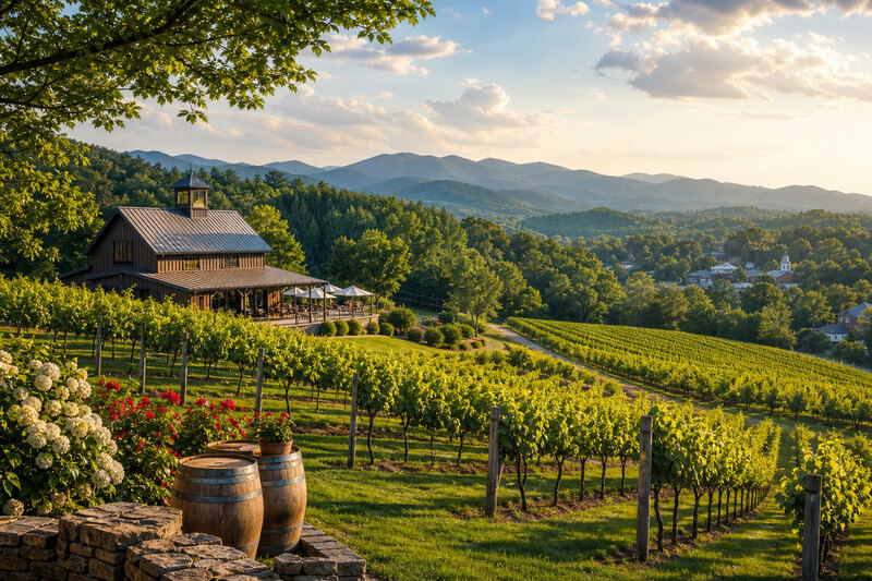Georgia mountain vineyard near Dahlonega
