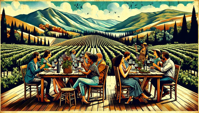 Outdoor wine tasting at Georgia mountain winery