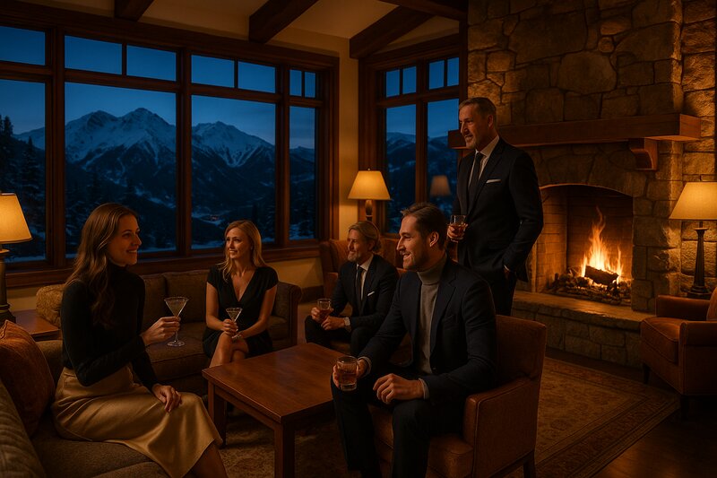 Deer Valley village and lodge scene