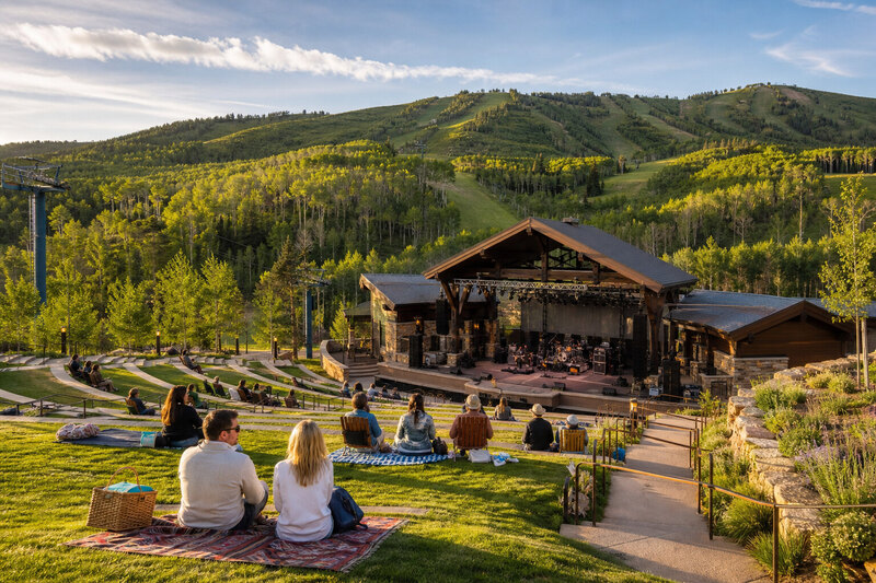 Summer concert evening at a Deer Valley-style amphitheater