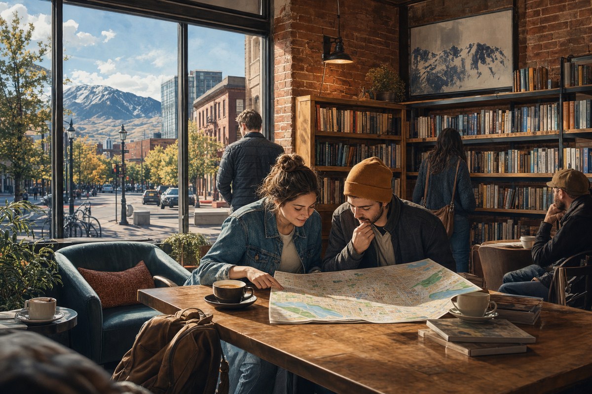 Family-friendly Denver coffee and bookstore stop on a slow morning