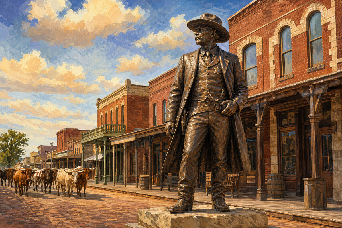Downtown Dodge City near Boot Hill and central hotels