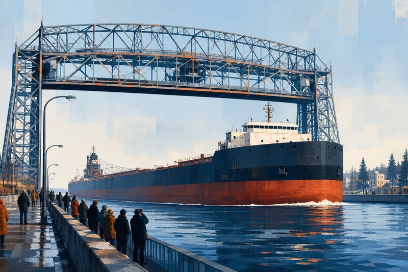 Shipwatching along the Duluth canal