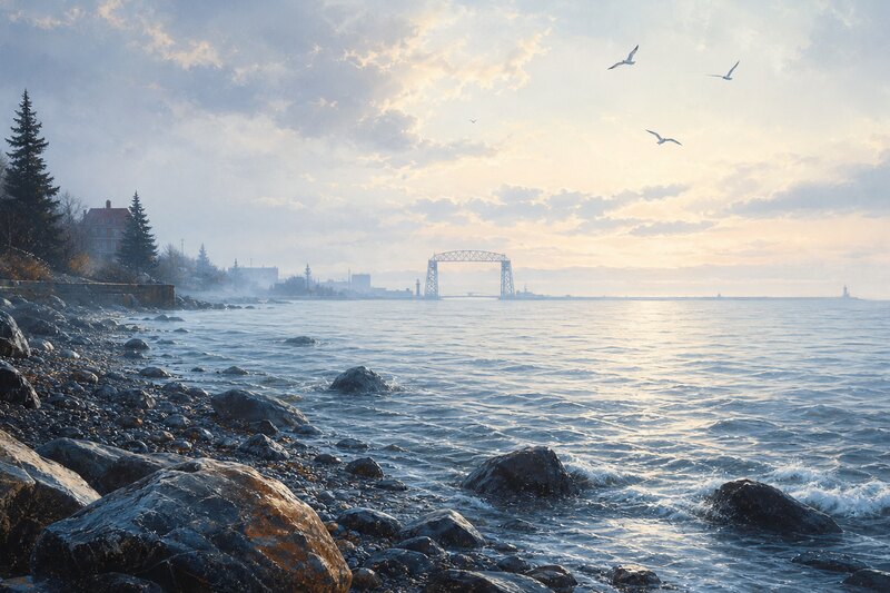 Rocky Lake Superior shoreline near Duluth