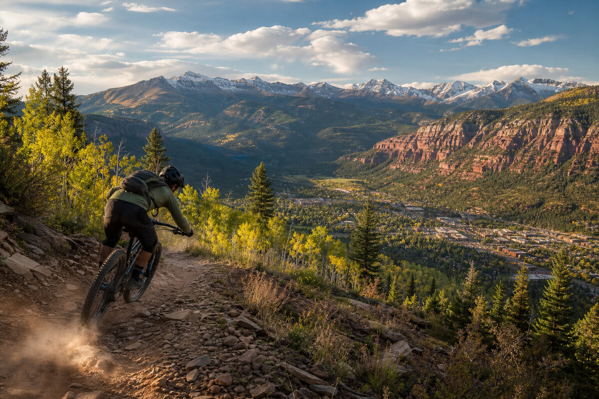 Mountain biking near Durango in summer