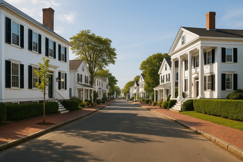 Downtown Edgartown harbor-town scene
