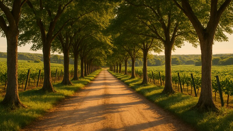 Martha's Vineyard road and coastal landscape near Edgartown