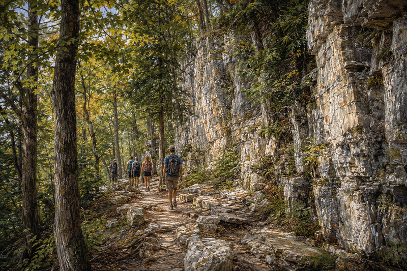 Painterly Eagle Trail below limestone bluffs in Peninsula State Park