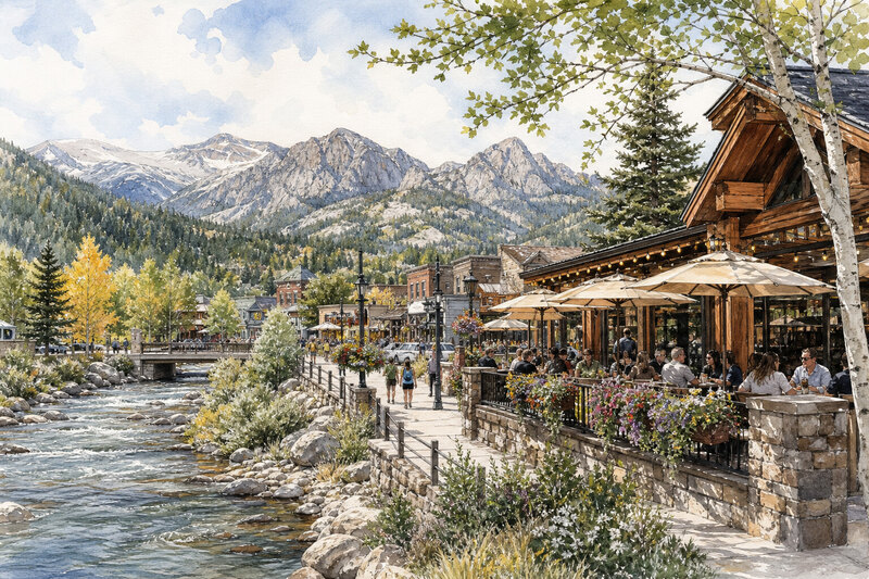 Estes Park restaurant evening after a Rocky Mountain day