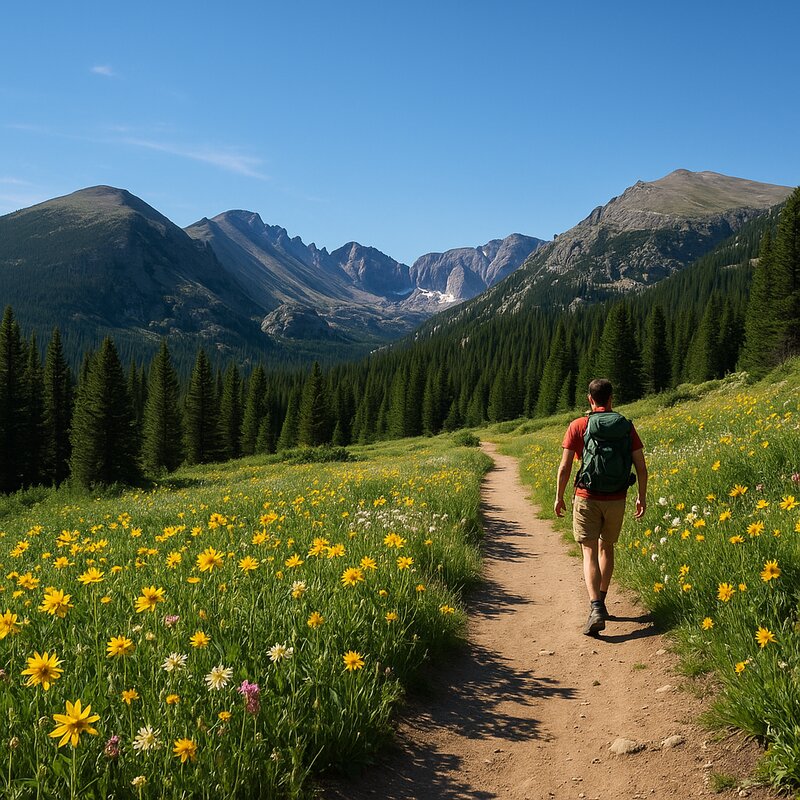 Estes Park activity scene with mountain views