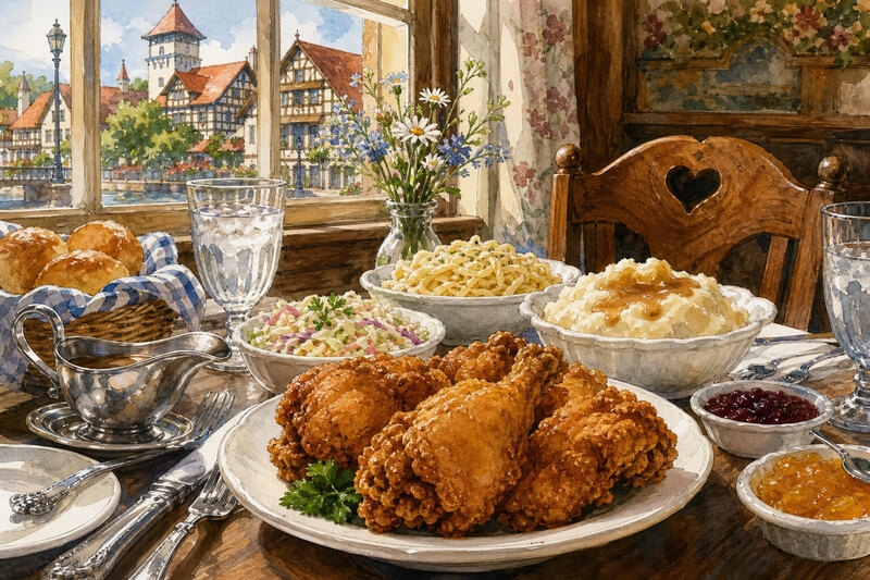Frankenmuth family-style chicken dinner