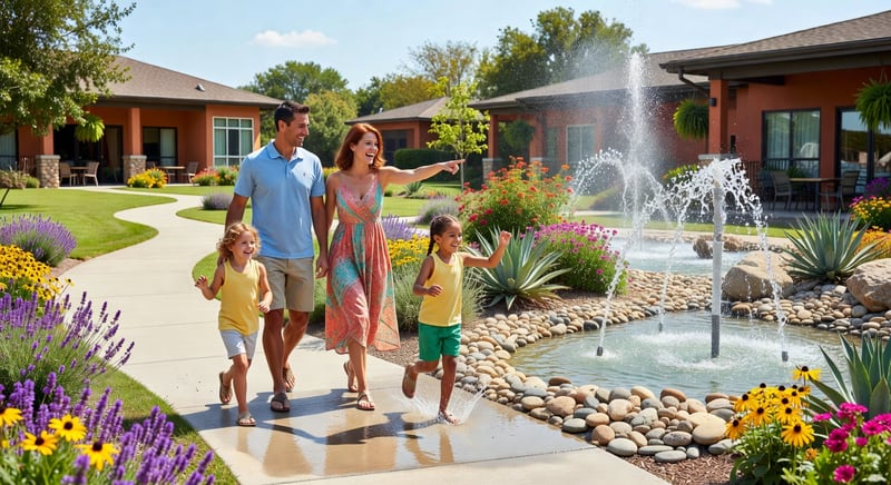Bright Frisco family resort scene