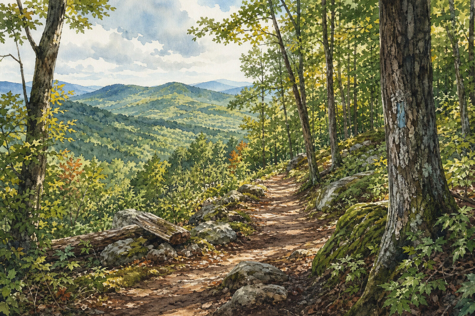 Woodland trail near Grafton Vermont