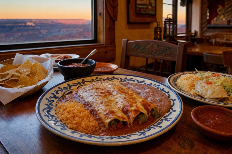 Mexican plates served in a casual northern Arizona dining room