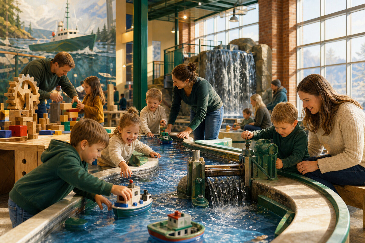 Hands-on play inside a children's museum