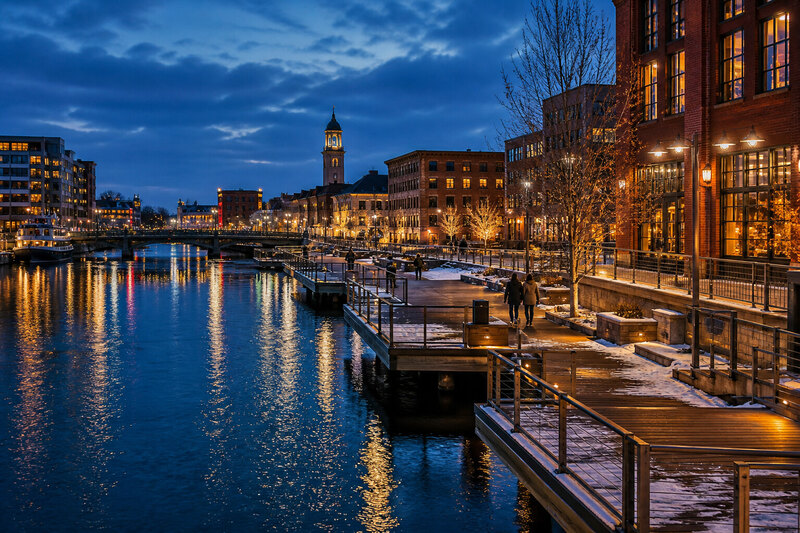 CityDeck beside the Fox River in downtown Green Bay