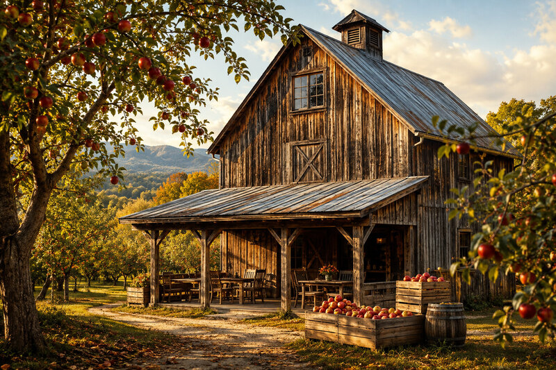 Cider tasting barn among Henderson County apple country