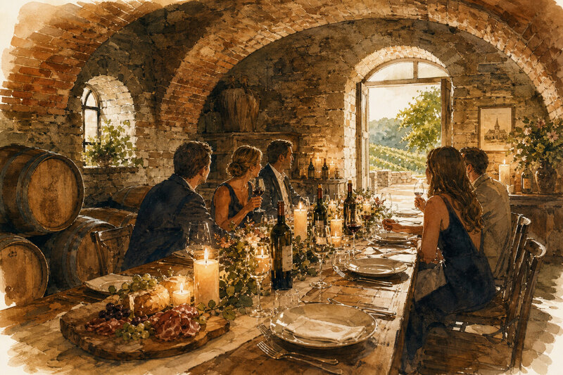 Cozy Hermann dinner and wine-country weekend atmosphere