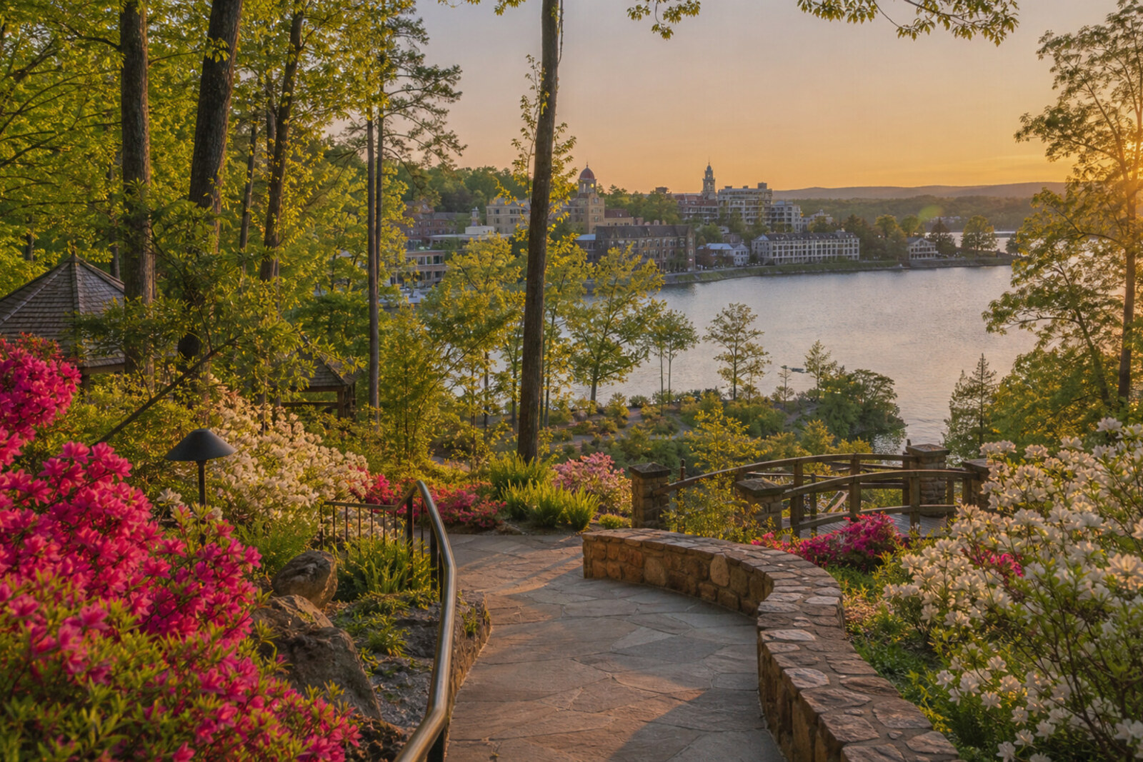 Garvan Woodland Gardens path in Hot Springs