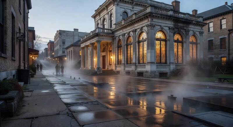 Historic bathhouse evening in Hot Springs