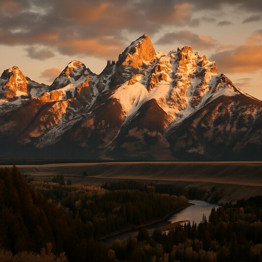 Grand Teton sunrise view near Jackson Hole