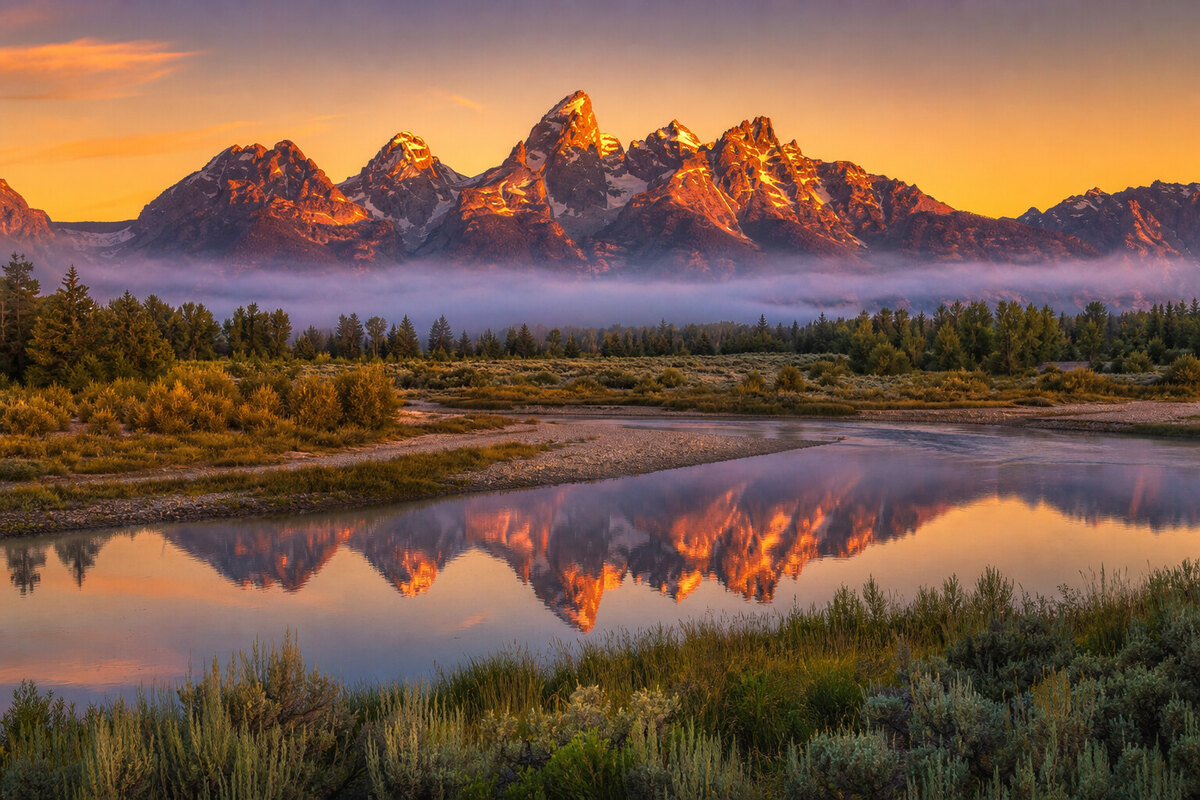 Grand Teton sunrise near Jackson Hole