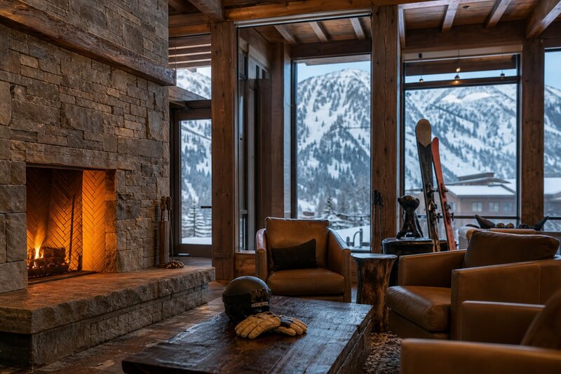 Contextual mountain lodge lounge near Jackson Hole
