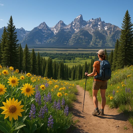 Open summer overlook in Jackson Hole