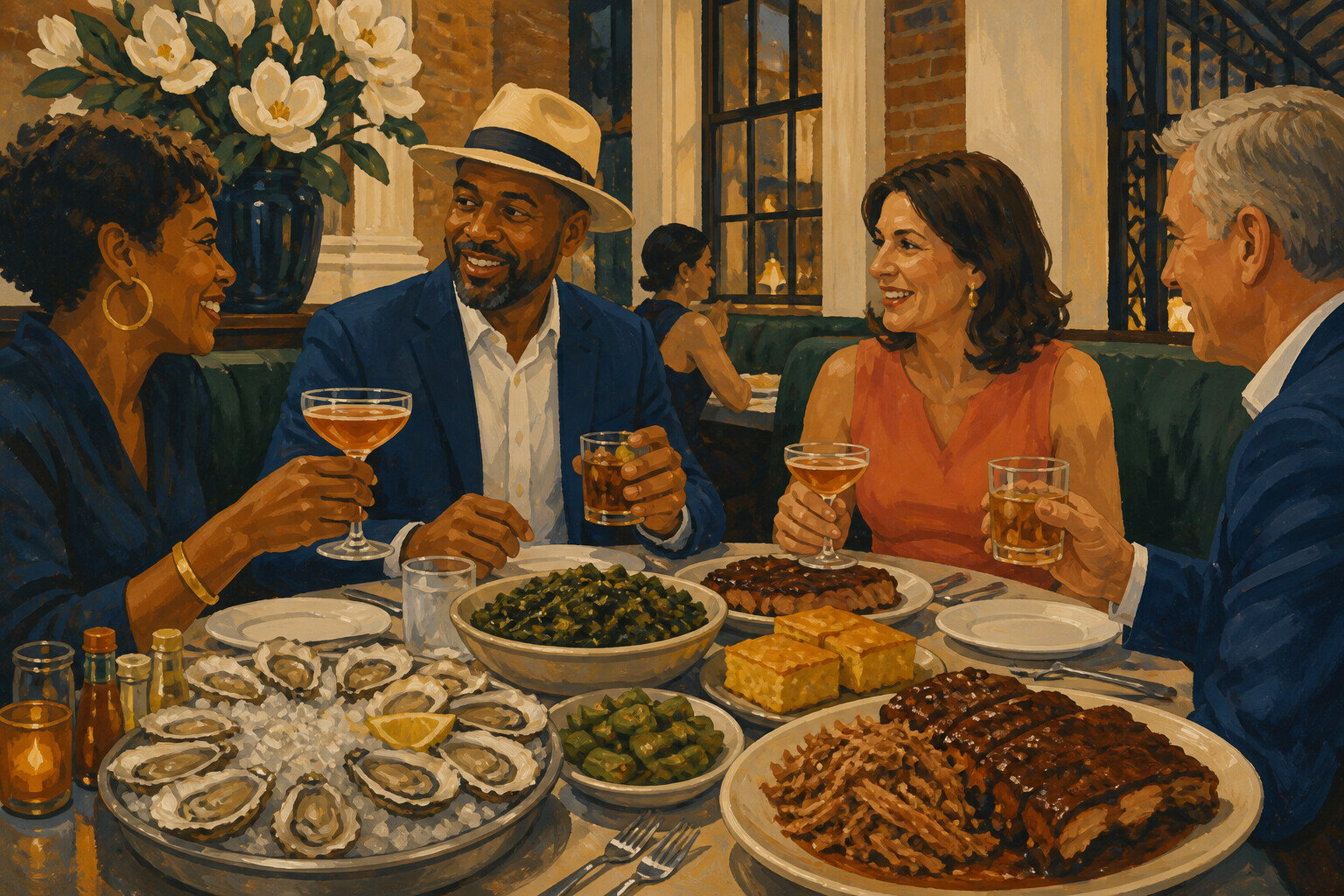 Art, food, and small storefront details in Jackson