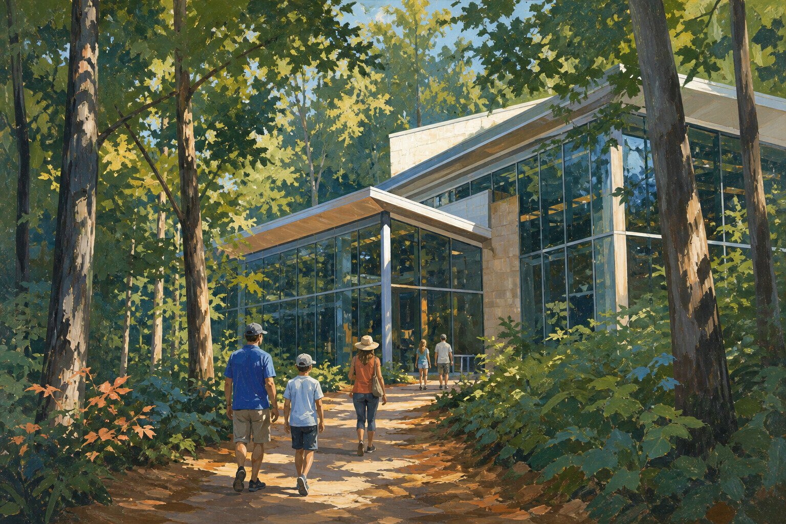 Wooded trail beside the Mississippi Museum of Natural Science