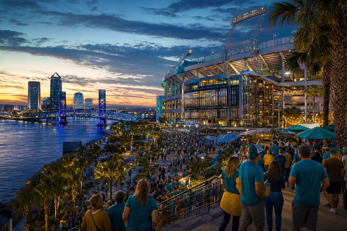 Football weekend outside Jacksonville stadium