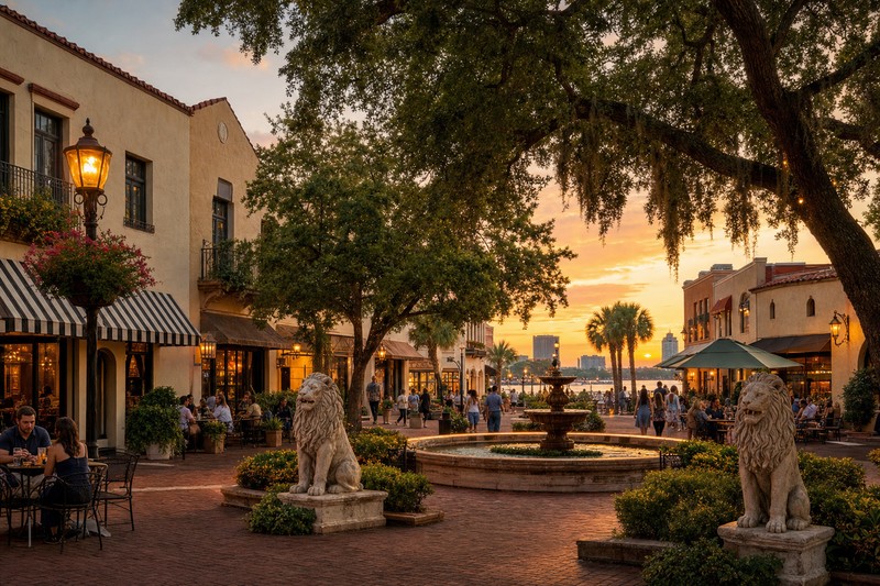 San Marco Square in Jacksonville at evening