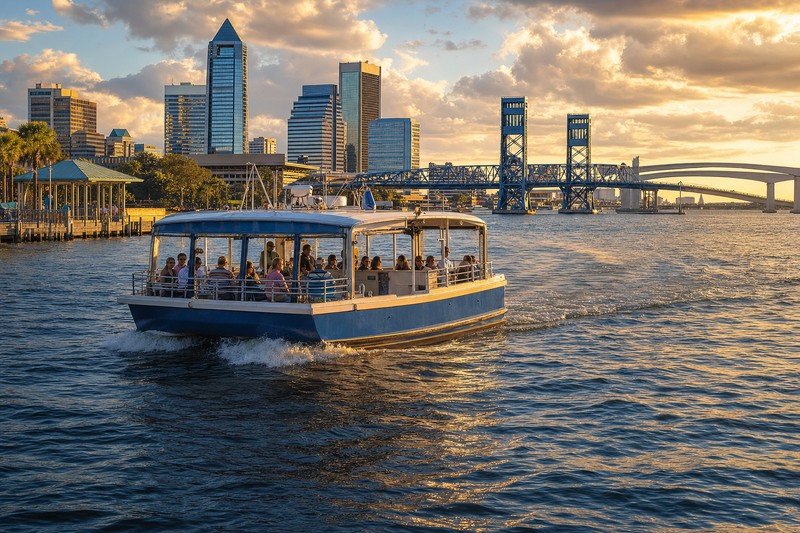 River Taxi crossing the St. Johns beside downtown Jacksonville