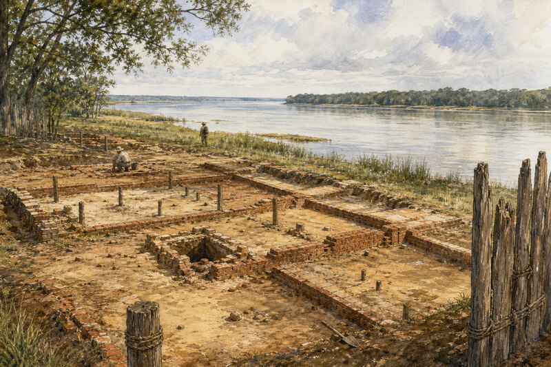 Historic Jamestowne archaeological landscape and church tower