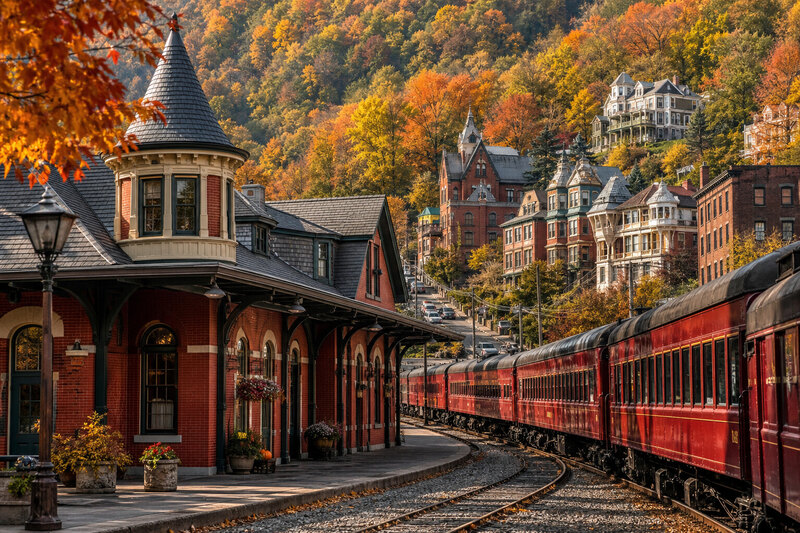 Historic Jim Thorpe station and visitors center at the beginning of the walking route