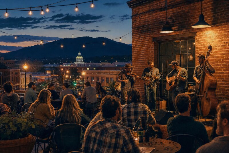 Warm live-music room in downtown Johnson City